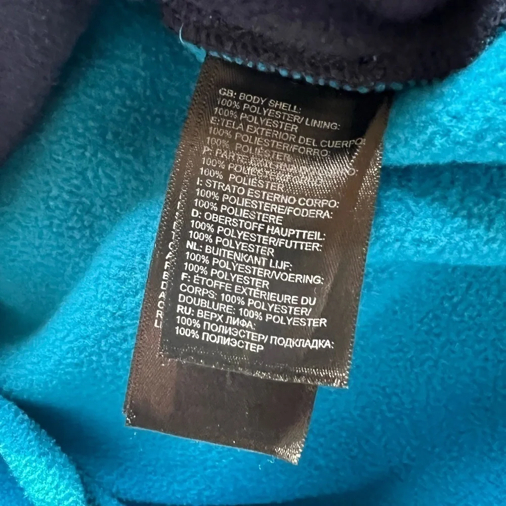 The North Face Boys XL Full Zip Fleece Pullover Blue Jacket Coat Lightweight